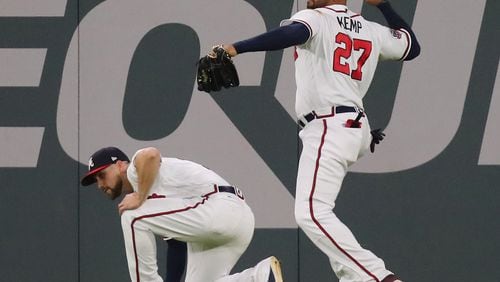 Ender Inciarte (left) and Matt Kemp (right) have been among the National League’s hottest hitters in May, helping to cover some of the considerable offensive slack since the Braves lost star Freddie Freeman to a fractured wrist. (Curtis Compton/ccompton@ajc.com)