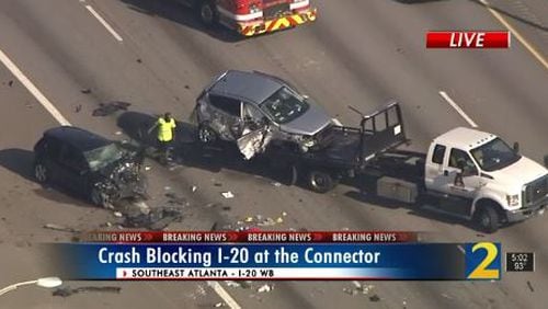 All I-20 westbound lanes near the Downtown Connector reopened nearly two hours after a multivehicle wreck Wednesday afternoon.