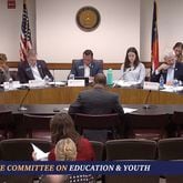 Democratic state Rep. Omari Crawford sits in class at the Senate Education and Youth Committee getting schooled in how bills are torn up and put back together.