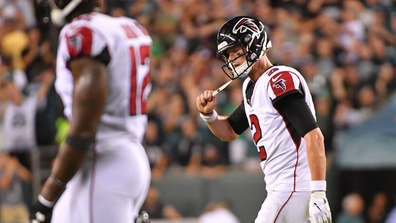 Matt Ryan reacts after failing to score late in the fourth.