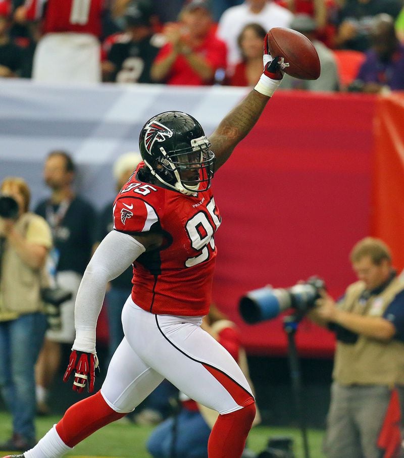 Through 160 games in a Falcons uniform, Jonathan Babineaux has recorded 25.5 sacks and 356 tackles. (Curtis Compton / AJC)
