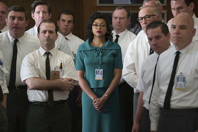 Taraji P. Henson as Katherine Johnson, center, in a scene from "Hidden Figures."  Henson did not receive an Oscar nomination for her role.