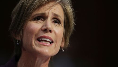 Former acting U.S. Attorney General Sally Yates testifies before the Senate Judicary Committee’s Subcommittee on Crime and Terrorism on Monday. (Eric Thayer / Getty Images)