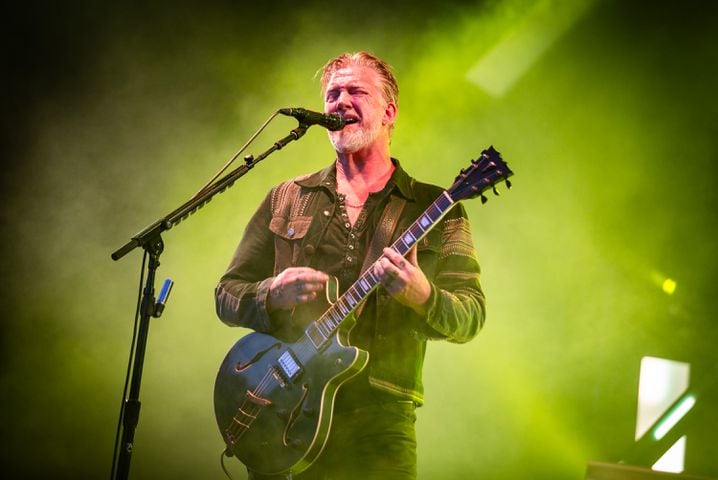 Atlanta, Ga: Queens of the Stoneage put on the tightest set of the day wowing fans and making believers out of everyone at the Piemont Stage. Photo taken Saturday May 4, 2024 at Central Park, Old 4th Ward. (RYAN FLEISHER FOR THE ATLANTA JOURNAL-CONSTITUTION)