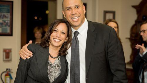 U.S. Sens. Kamala Harris and Cory Booker are headed to Atlanta on Sunday to boost Keisha Lance Bottoms' mayoral campaign. Twitter picture.
