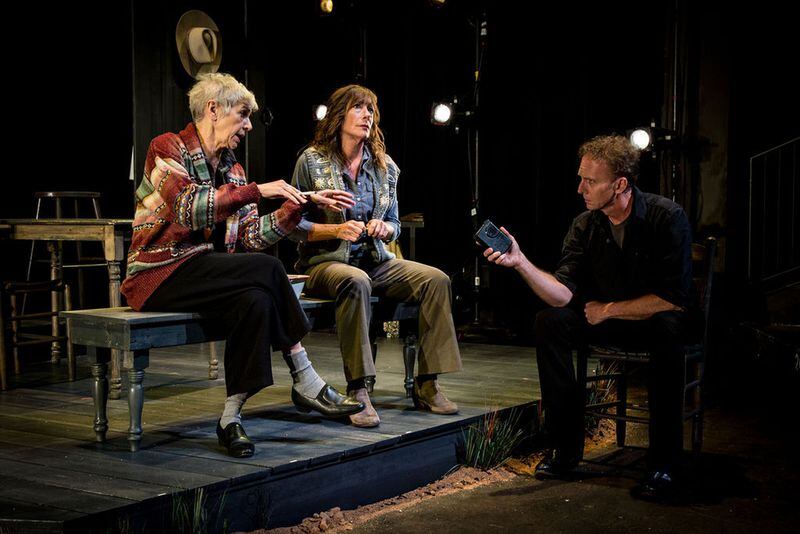 Mary Lynn Owen, Stacy Melich and Jayson Warner Smith in “The Laramie Project” at Theatrical Outfit. Photo Credit: Casey Gardner Photography
