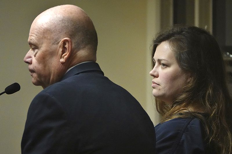 Hannah Roemhild listens during her initial appearance hearing, Monday, Feb. 3, 2020, West Palm Beach, Fla.