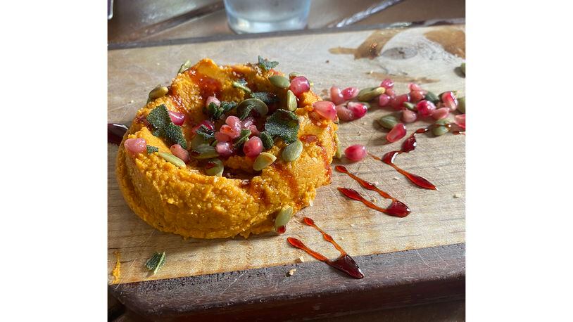 Spicy pumpkin hummus at Muss & Turner's is the perfect fall appetizer. Courtesy of Wendy Gardner