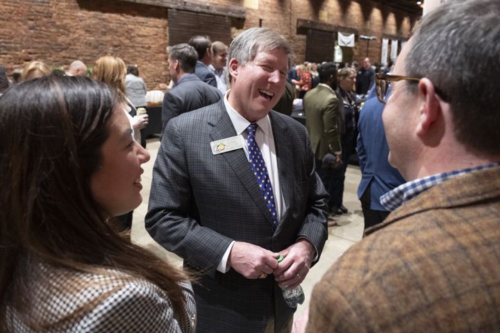 Rep. Robert Dickey (R-Musella) socializes at the Wild Hog Supper, which is the traditional kick off to the legislative session in Atlanta on Sunday, Jan. 7, 2024.   (Ben Gray / Ben@BenGray.com)