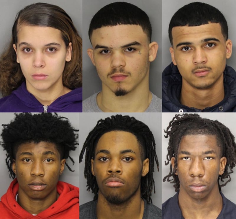 Top row, left to right: Madalyn Nicole Hooker, Bryce Dowell and Dameyon Heck. Bottom row, left to right: Qwantrell Jarell Evans, Zavian Jermaine Stevenson and Qwantavis Jeffery Lamar Evans.