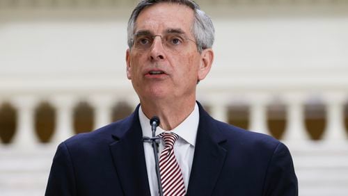 Secretary of State Brad Raffensperger is facing criticism from some fellow Republicans over his decision not to upgrade the state's Dominion voting machines before the presidential election. (Natrice Miller / natrice.miller@ajc.com)