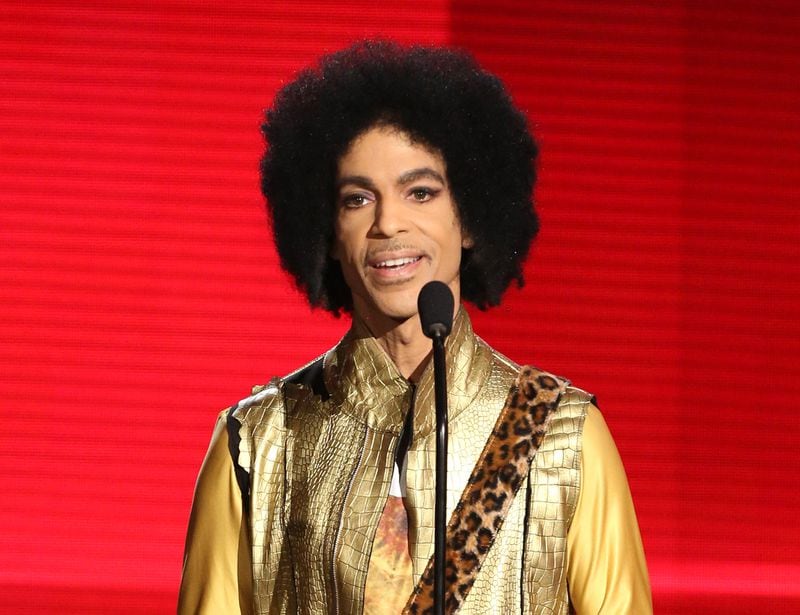 Prince sported an Afro at the 2015 American Music Awards in Los Angeles. (Matt Sayles / AP file)