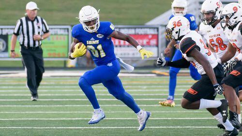 Vyncint Smith has generated significant interest from NFL teams during his senior season as the Second-Team All-SAC selection ranked fourth in the league in yards per game and fifth in receiving yards. He posted four 100-yard receiving games this season, including back-to-back games with at least 180 yards. (Courtesy of Limestone)