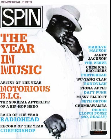 Notorious B.I.G. on the cover of Spin magazine