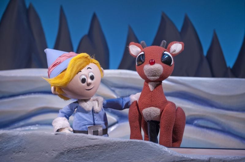 Hermy and Young Rudolph from the Center for Puppetry Arts’ “Rudolph the Red-Nosed Reindeer.” CONTRIBUTED BY CLAY WALKER