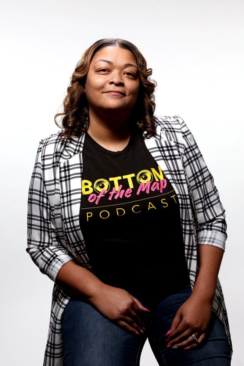 Regina Bradley is a Kennesaw State University professor, writer, and researcher of African American Life and Culture with an emphasis on the contemporary American South. She is the co-host of Bottom of the Map, a podcast that explores hip hop culture in the south, and the founder of OutKasted Conversations, a critically acclaimed dialogue series dedicated to thinking about the cultural and academic implications of the hip hop group OutKast. “The civil rights movement is the most recognizable form of Southern black identity — even resistance if you will,” said Regina Bradley, writer and researcher of African American Life and Culture at Kennesaw State University. “It’s something that non-Southerners can immediately recognize Southernness with.” (Tyson Horne / tyson.horne@ajc.com)