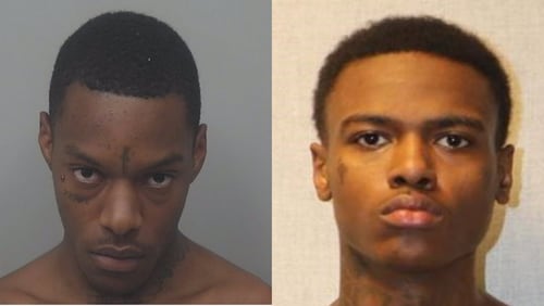 David Booker (left) and Miles Collins have been charged with felony murder and aggravated assault in connection with the killing of 29-year-old Bradley Coleman.