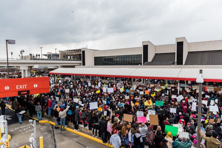 Atlanta Airport protests over immigration policy Sunday Jan. 29