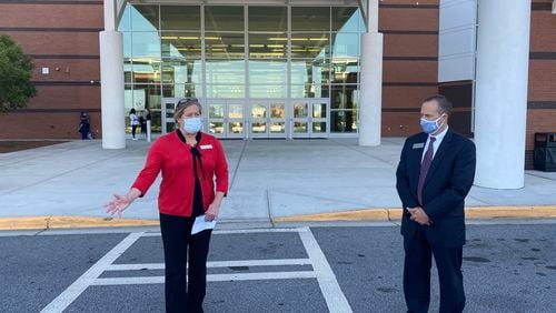 Gwinnett, Newton and Rockdale County Health Director Audrey Arona (left) praised Gwinnett County Public Schools for its phased-in return to in-person learning. The school district could begin vaccinating employees later this month. (AJC file photo)