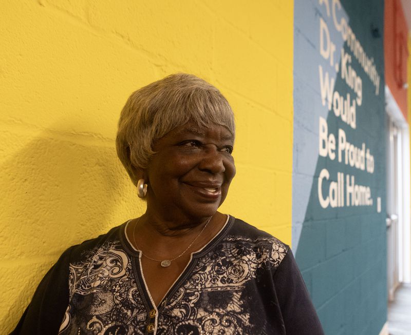 Thelma Reneau, 76, poses for a portrait at Westside Future Fund headquarters in Atlanta. Reneau received help from the non-profit with an anti-displacement tax fund.(Michael Blackshire/Michael.blackshire@ajc.com)