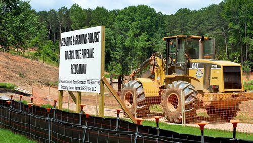 JUNE 6, 2014 ATLANTA Crews start work on a pipeline relocation on the site of the new Braves stadium in Cobb County, Friday, June 6, 2014. KENT D. JOHNSON/KDJOHNSON@AJC.COM