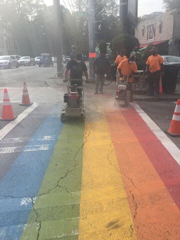 Rainbow crosswalks for Atlanta Pride disappear from Midtown