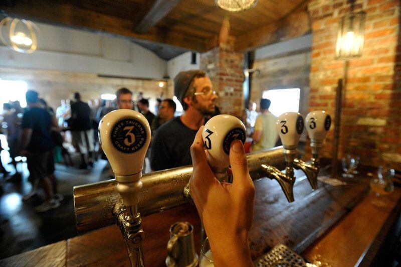 Three Taverns Craft Brewery in Decatur offers $1 off each of your first two beers if you bike to the taproom.
