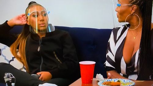 Cynthia Bailey (right) with her daughter Noelle during a tense meeting with Cynthia's mom Barbara during the "Real Housewives of Atlanta" episode aired January 17, 2021. BRAVO