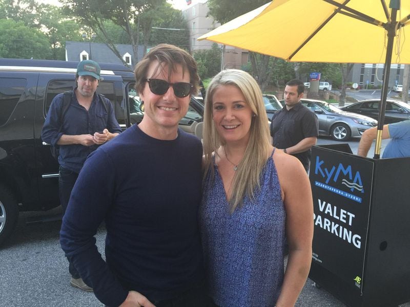 Tom Cruise held a business dinner at Kyma recently. We hear he was unfailingly gracious to everyone on staff and was happy to pose for this nice photo with fellow restaurant patron Lindsey Keadle.
