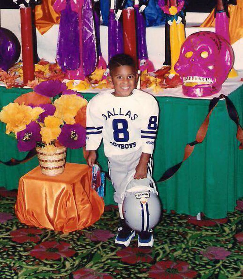 In the stars? Days dressed up as Troy Aikman for Halloween as a young child. Days' father Calvin is a Cowboys fans. (Courtesy of the Days family)