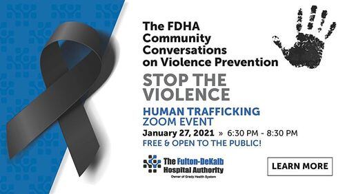 “FDHA Community Conversation on Violence: Human Trafficking” will take place Wednesday evening.