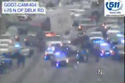 Georgia State Patrol trooper shot; traffic snarled on I-75 SB in Cobb