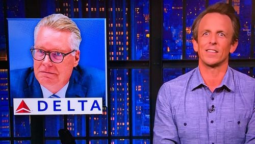 Seth Myers cracks a joke about Delta CEO Ed Bastian's reluctance to call the delta variant by that name.