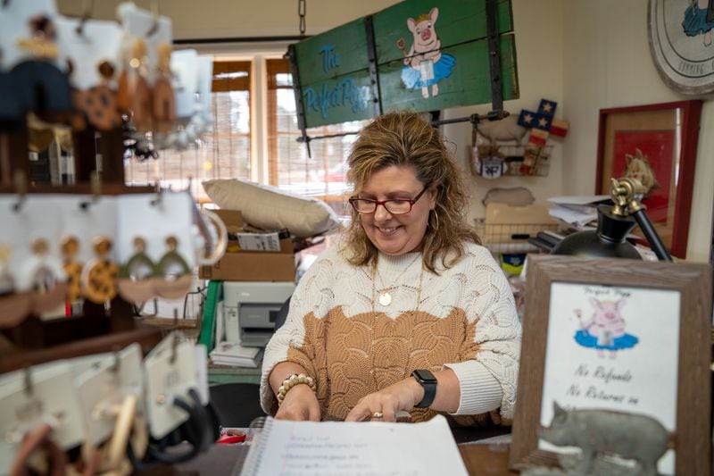 Ginger Pigg reopened her shop in early May, and the community rallied around her. They made a great showing for Mother’s Day, and many expressed their gratitude for being able to shop locally. PHIL SKINNER FOR THE ATLANTA JOURNAL-CONSTITUTION.
