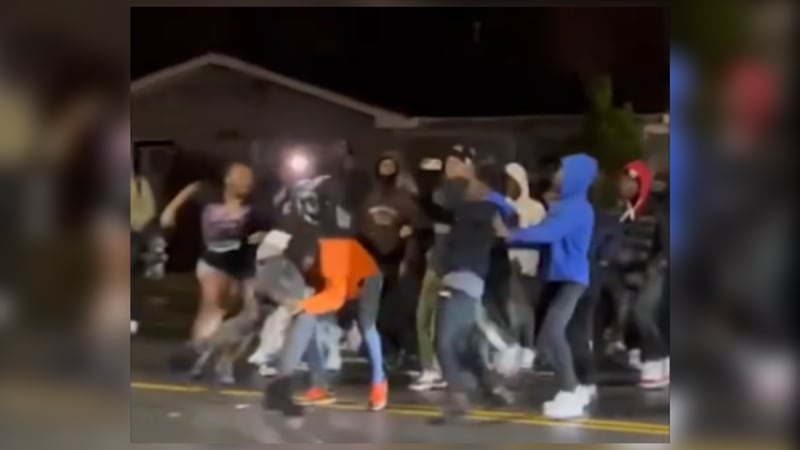 A large crowd was seen fighting near Cascade Family Skating on Jan. 21, footage released by Atlanta police shows.
