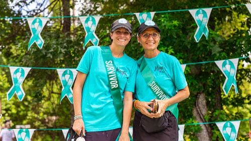 Kim Airhart and Andrea Sisler, the co-directors of Harts of Teal, hosted a color run on July 10 to raise funds for the fight against ovarian cancer. Courtesy of Andrea Sisler.