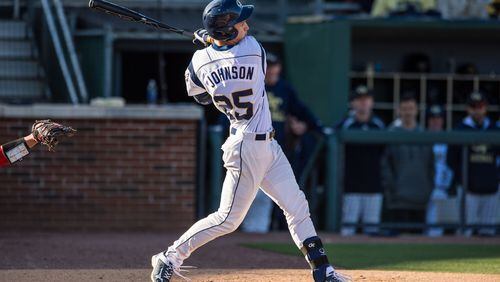 After hitting 10 home runs in 151 at bats last season as a freshman, Georgia Tech outfielder Kel Johnson has added about 10 pounds of muscle. (GT Athletics/DANNY KARNIK)