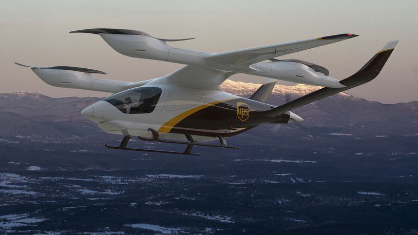 An artist rendering of a BETA Technologies eVTOL aircraft in UPS livery. Source: UPS