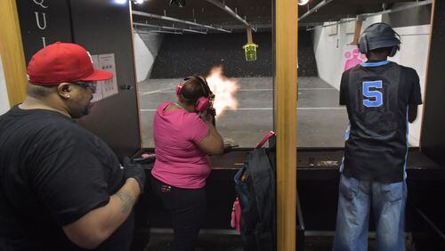 The gun range at Quickshot Shooting Range in Atlanta. HYOSUB SHIN / HSHIN@AJC.COM
