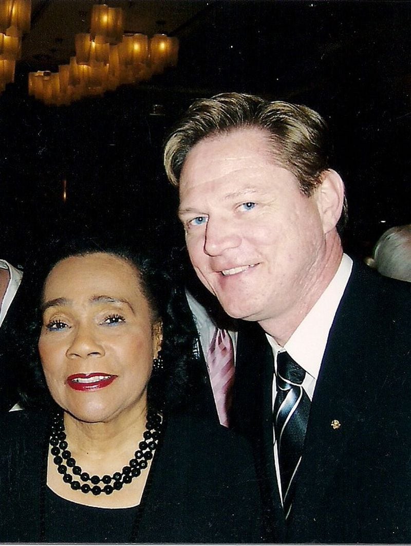 Coretta Scott King with her long-time special assistant, Lynn Cothren.