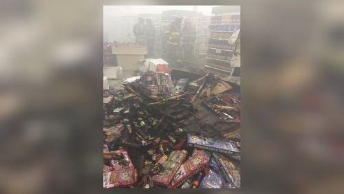 A fire broke out in a Publix in southwest Atlanta after someone set off fireworks inside the building. (Credit: Channel 2 Action News)