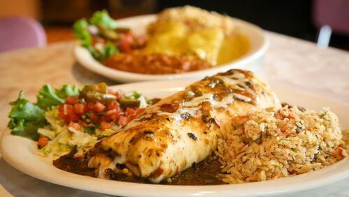 The Steak Burrito at Chuy’s, a Tex-Mex restaurant chain. It will open a location in Alpharetta in December.
