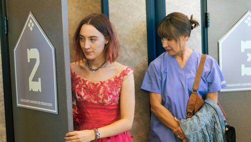 Saoirse Ronan, left, and Laurie Metcalf star “Lady Bird.” Contributed by Merie Wallace/A24
