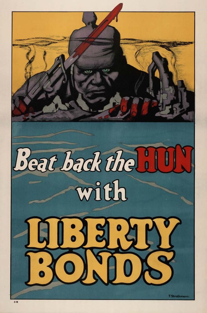 Propaganda posters played a significant role in World War I, according to “Uncle Sam Wants You! World War I and the American Poster,” a new show on the genre at the Atlanta History Center featuring works by artists like Fred Strothmann. His work is featured here. CONTRIBUTED BY ATLANTA HISTORY CENTER