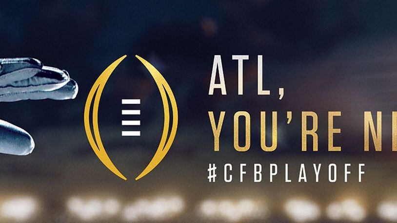 This is the billboard that will go up in Tampa early Tuesday, advertising next season’s College Football Playoff championship game in Atlanta.