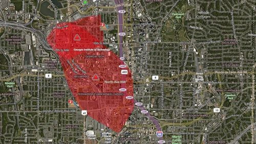 More than 4,000 people were temporarily without power in downtown Atlanta on Monday.