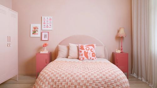 A pink color-drenched room from furniture company Mustard Made.
(Courtesy of Mustard Made)