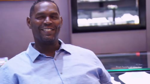 Bob Whitfield chuckles after Sheree leaves a jewelry store on Sunday's episode of "The Real Housewives of Atlanta." He said laughing is his way to keep from crying.