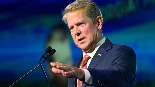 Gov. Brian Kemp will be in Milwaukee to serve as a "celebrity guest picker" for the "Ruthless Podcast" as part of its show previewing Wednesday night GOP presidential primary debate. (Hyosub Shin / Hyosub.Shin@ajc.com)