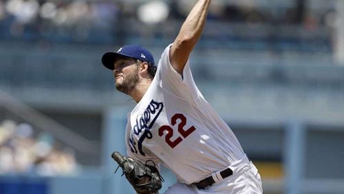 Clayton Kershaw left Sunday’s game against the Braves with low-back tightness. The three-time former National League Cy Young Award winner missed more than two months last season for back issues. (AP file photo)